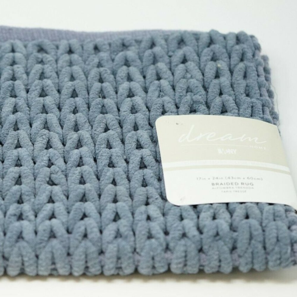 VCNY Dream Home Chunky Braided 17" x 24" Accent Bath Rug - Stonewash